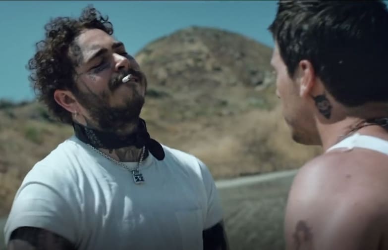 photo of a fight scene with Post Malone
